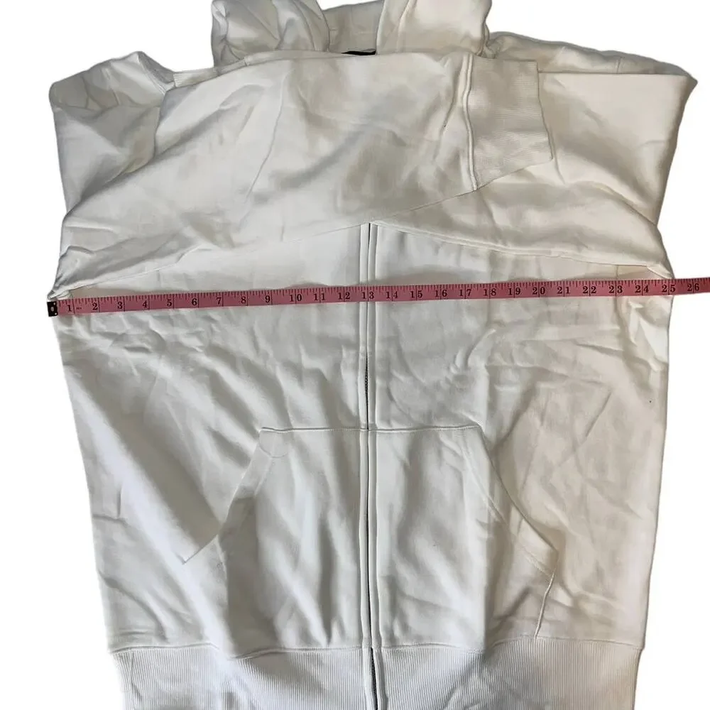 Naked Wardrobe Front Zipped Up White Hoodie Size XL BNWT